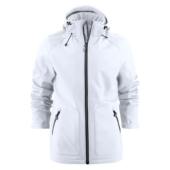 Printer Mens Karting Soft Shell Jacket / White
